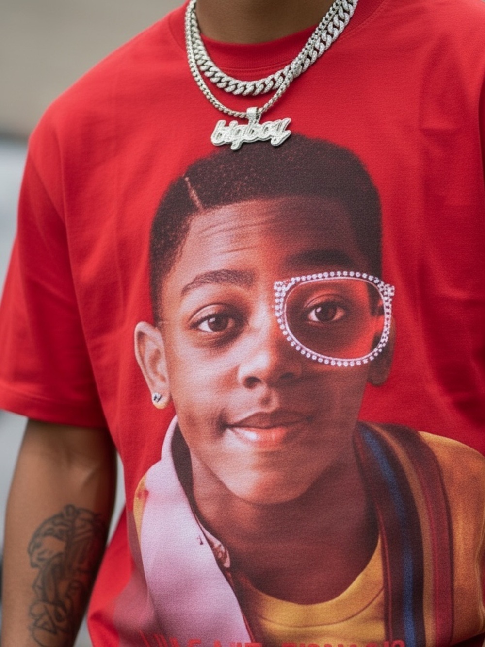 Sz VARIOUS Steve Urkle 90s sitcom portrait diamond High quality Tee